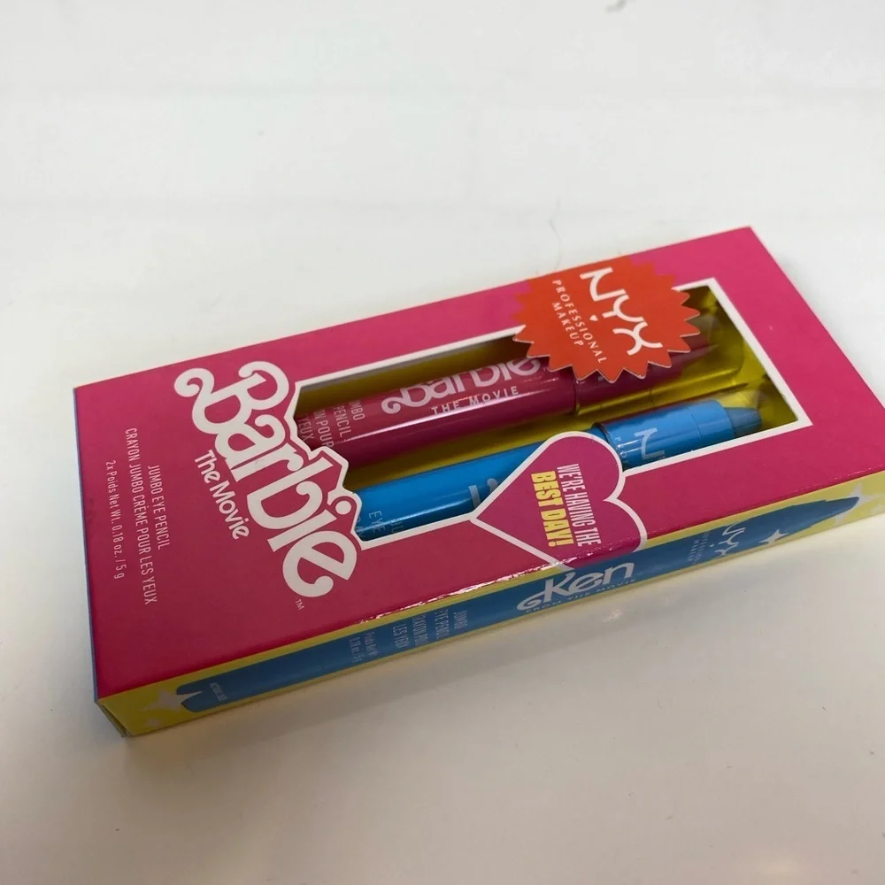 NYX x Barbie the Movie Jumbo Eye Pencil Pink Blue Eyeshadow Eyeliner DUO New
